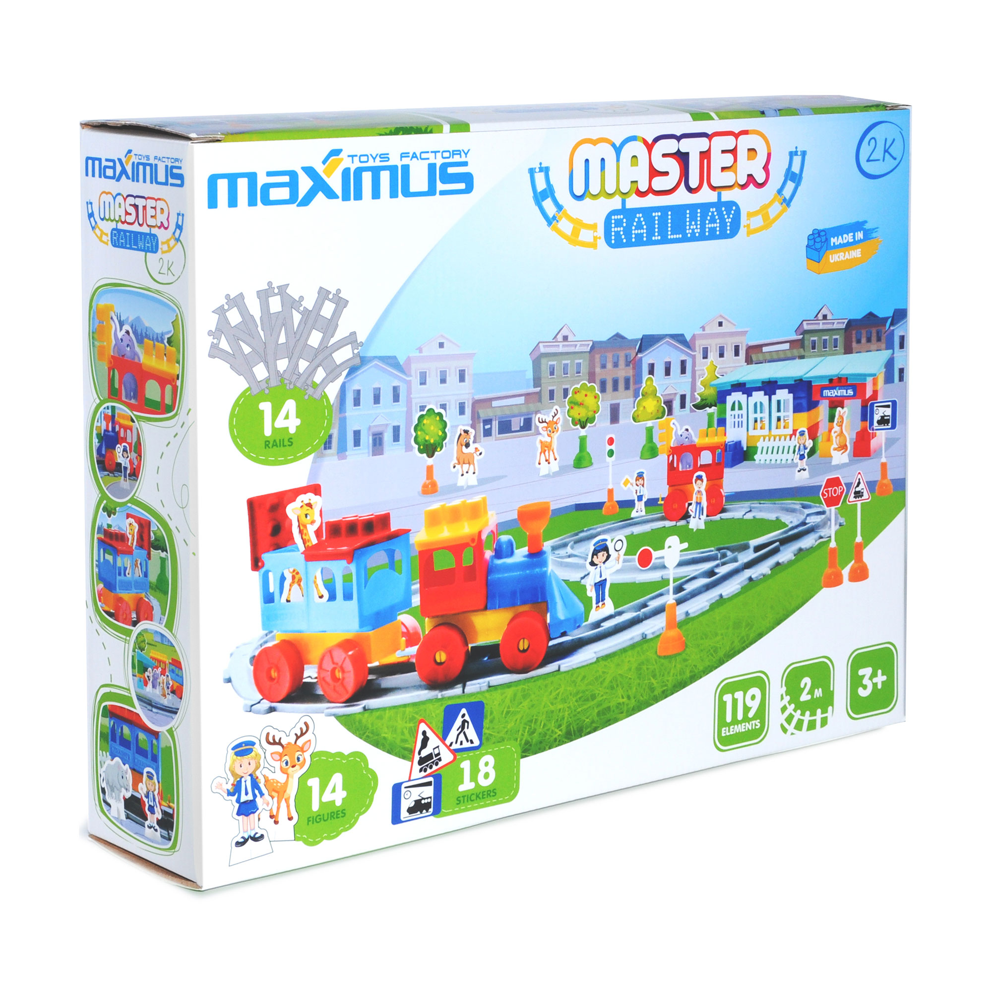 Конструктор Maximus Майстер 2К Залізна дорога, від 3 років, 119 елементів (5209)